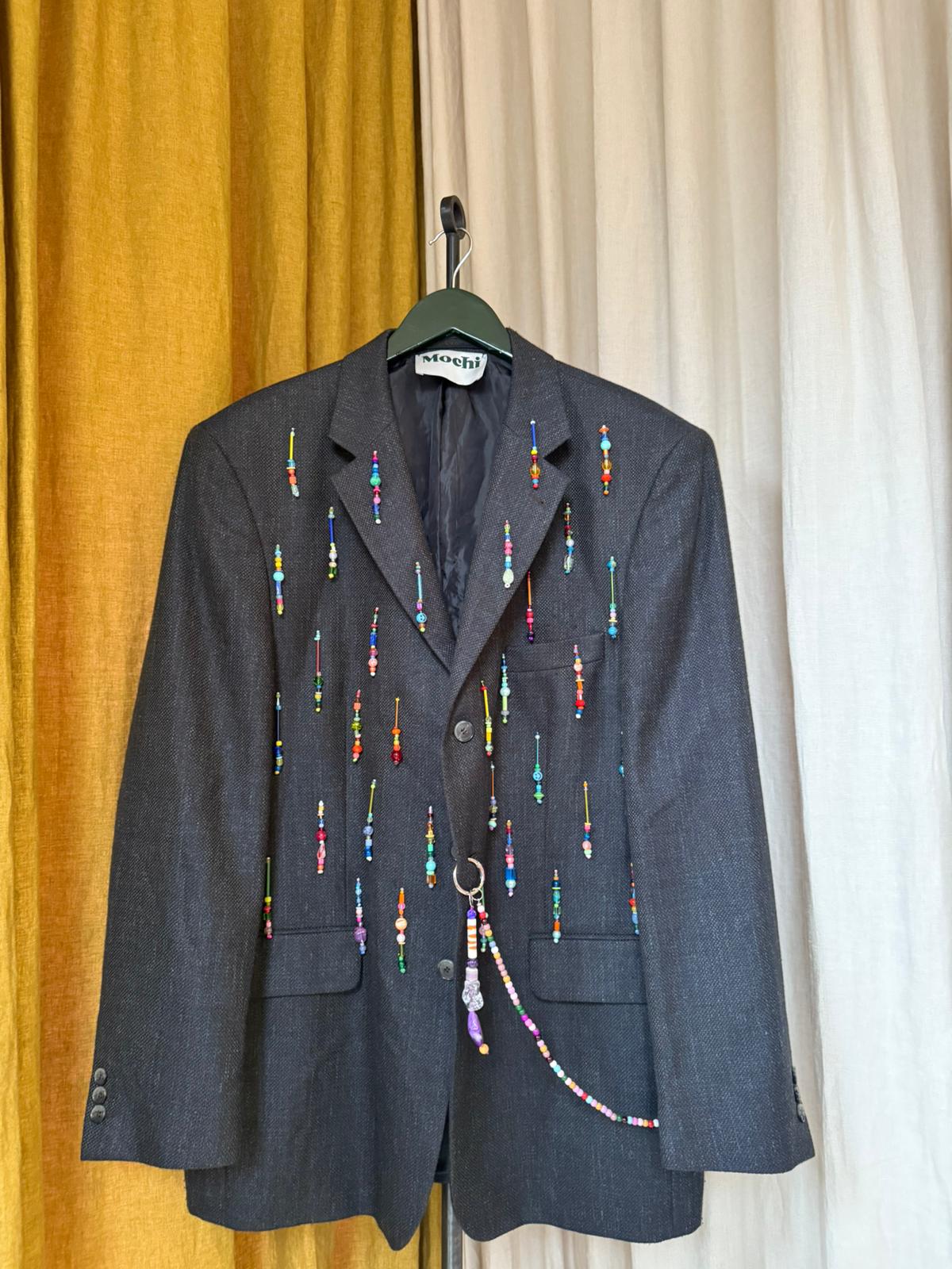 Classis Charcoal Beaded Blazer - Image 3