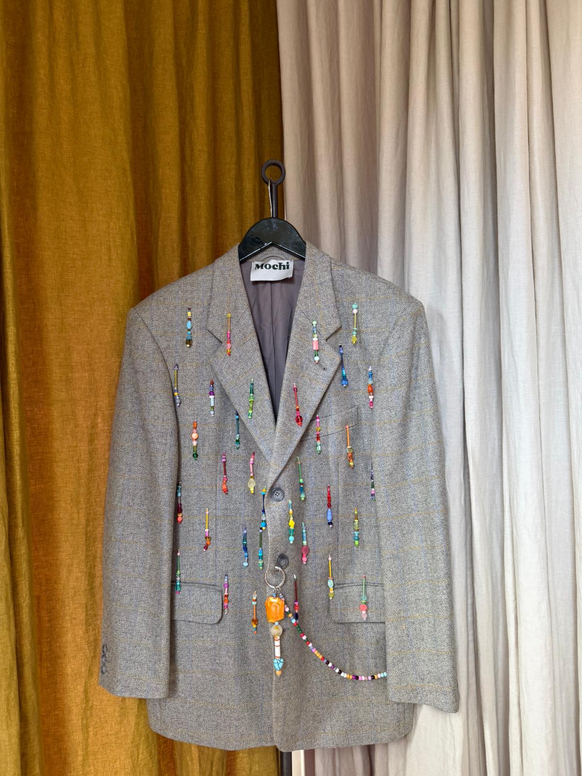 Classic Grey Beaded Blazer - Image 3