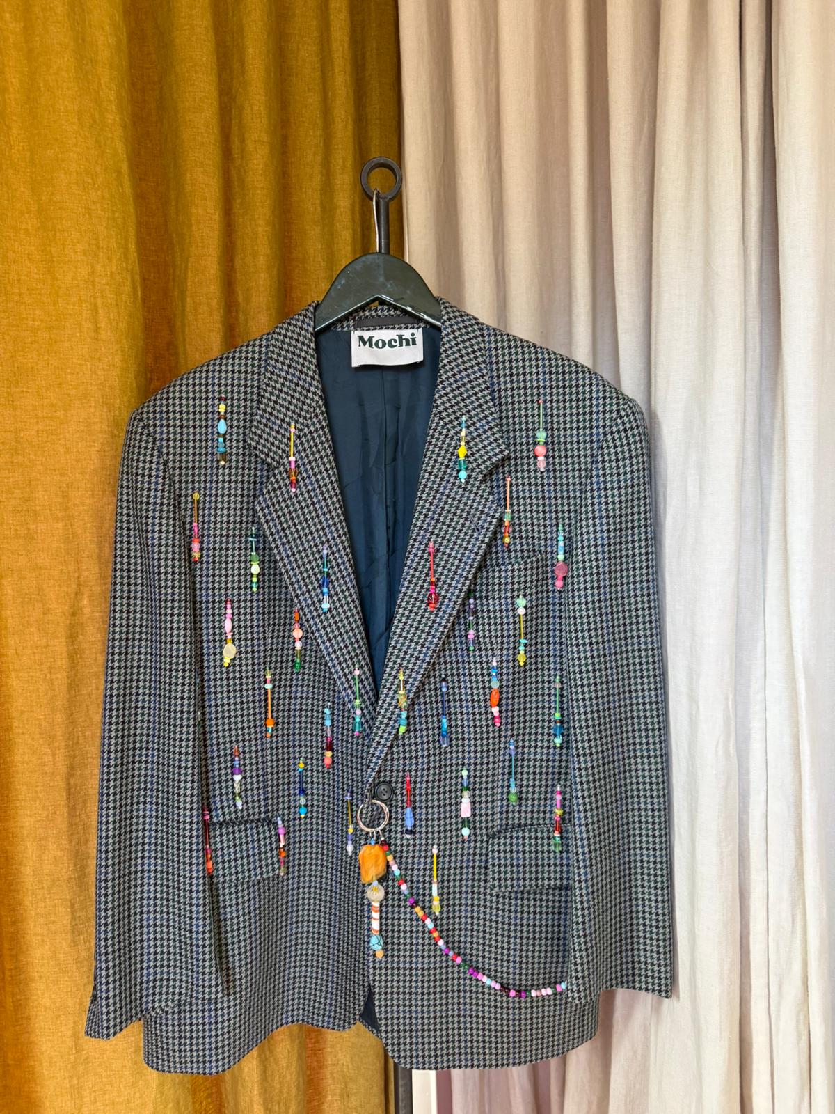 Classic Teal Beaded Blazer - Image 3