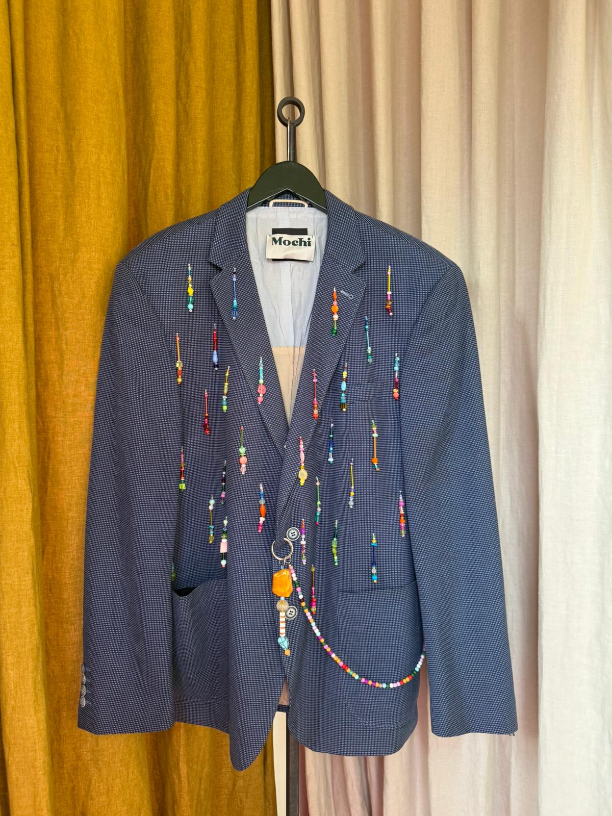 Classic Blue Beaded Blazer - Image 3