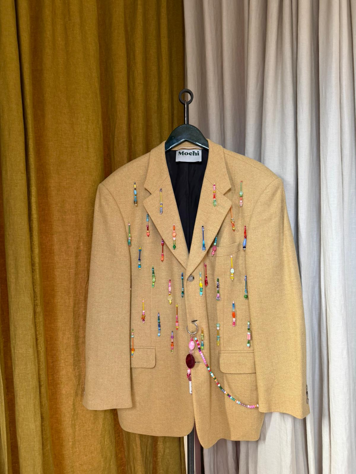 Classic Yellow Beaded Blazer - Image 3