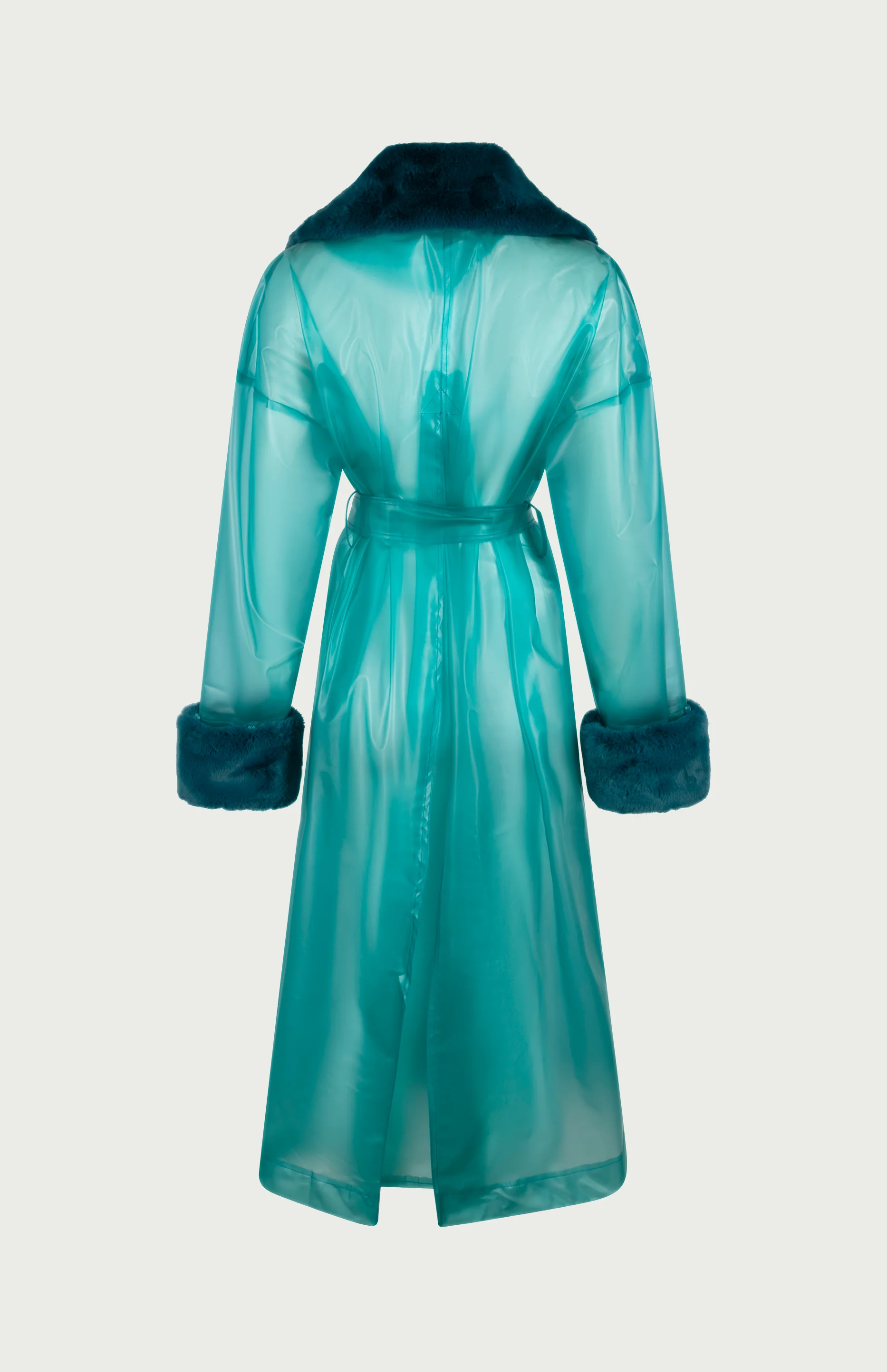 Keizer Faux Fur Coat Aqua - Image 3