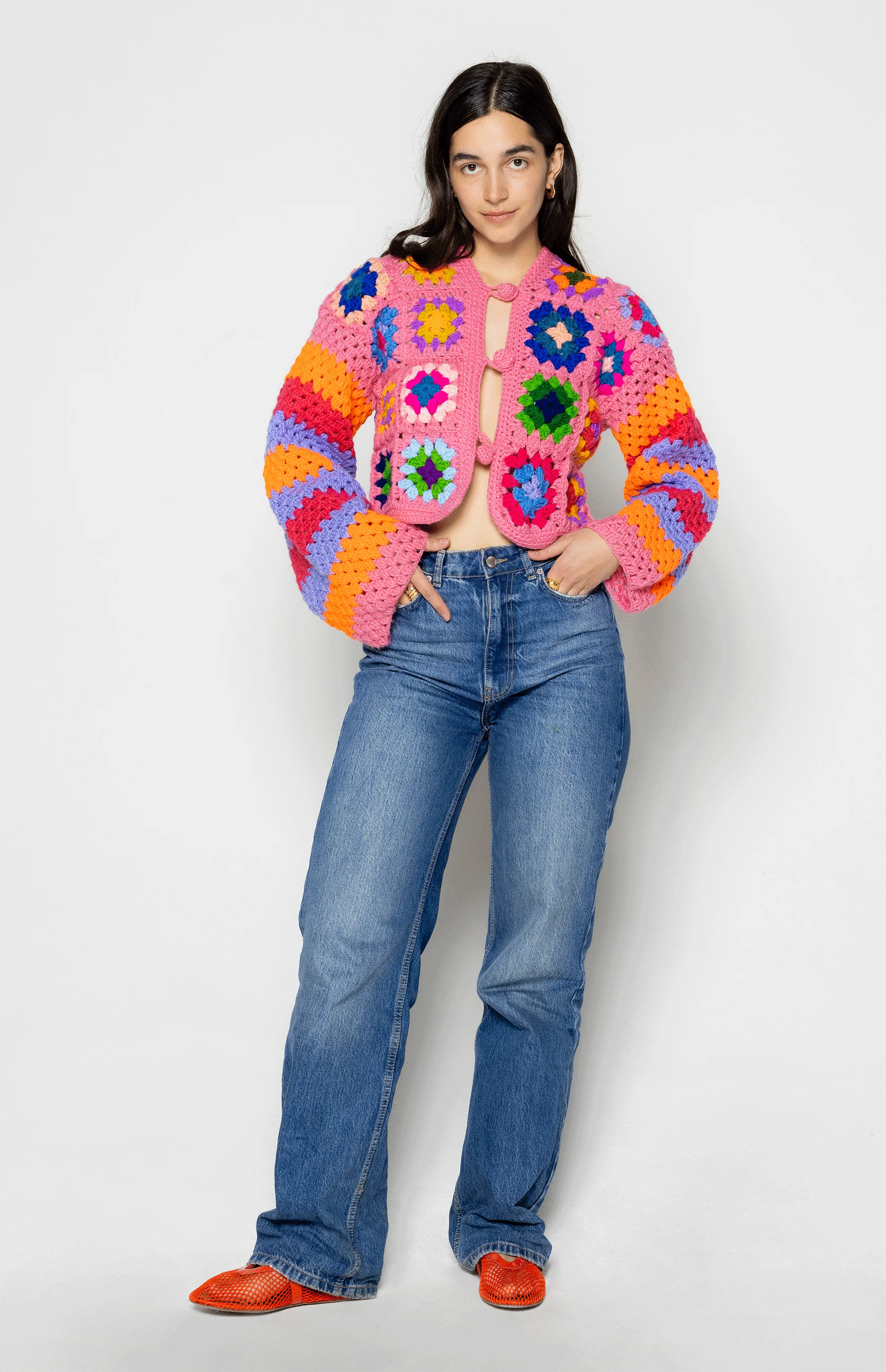 Lina Crochet Cardigan Pink - Image 4