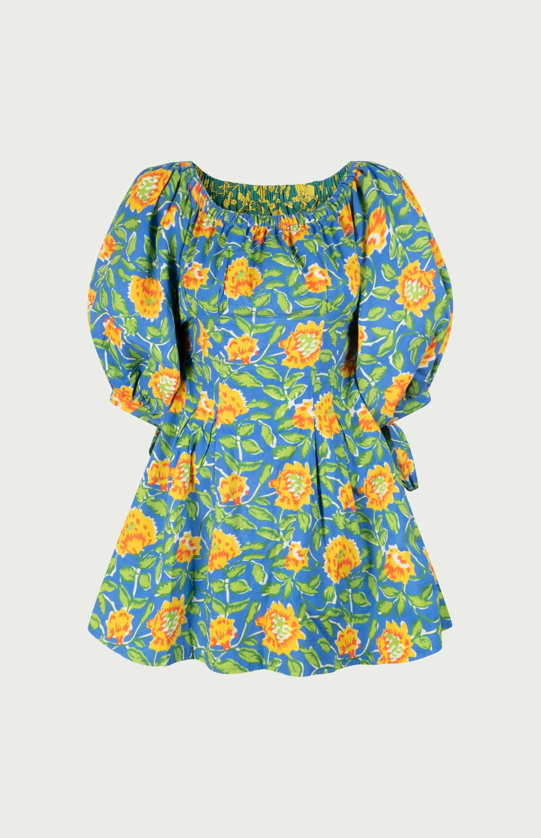 Rose Reversible Mini Dress Green - Image 4